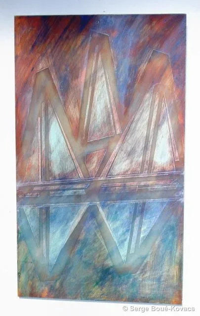 Jeux de voiles — Peinture de Serge Boué-Kovacs