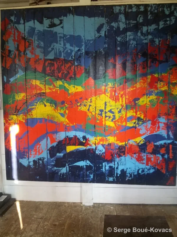 Toile aux bandes de feu — Peinture de Serge Boué-Kovacs