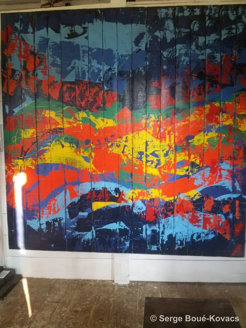 Toile aux bandes de feu — Peinture de Serge Boué-Kovacs