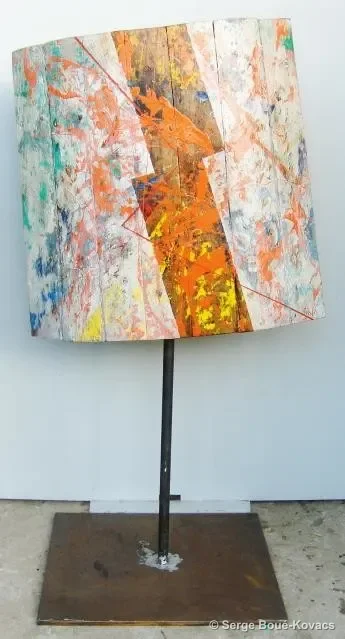 Bordé clair aux éclats orange, 2010 — Sculpture de Serge Boué-Kovacs