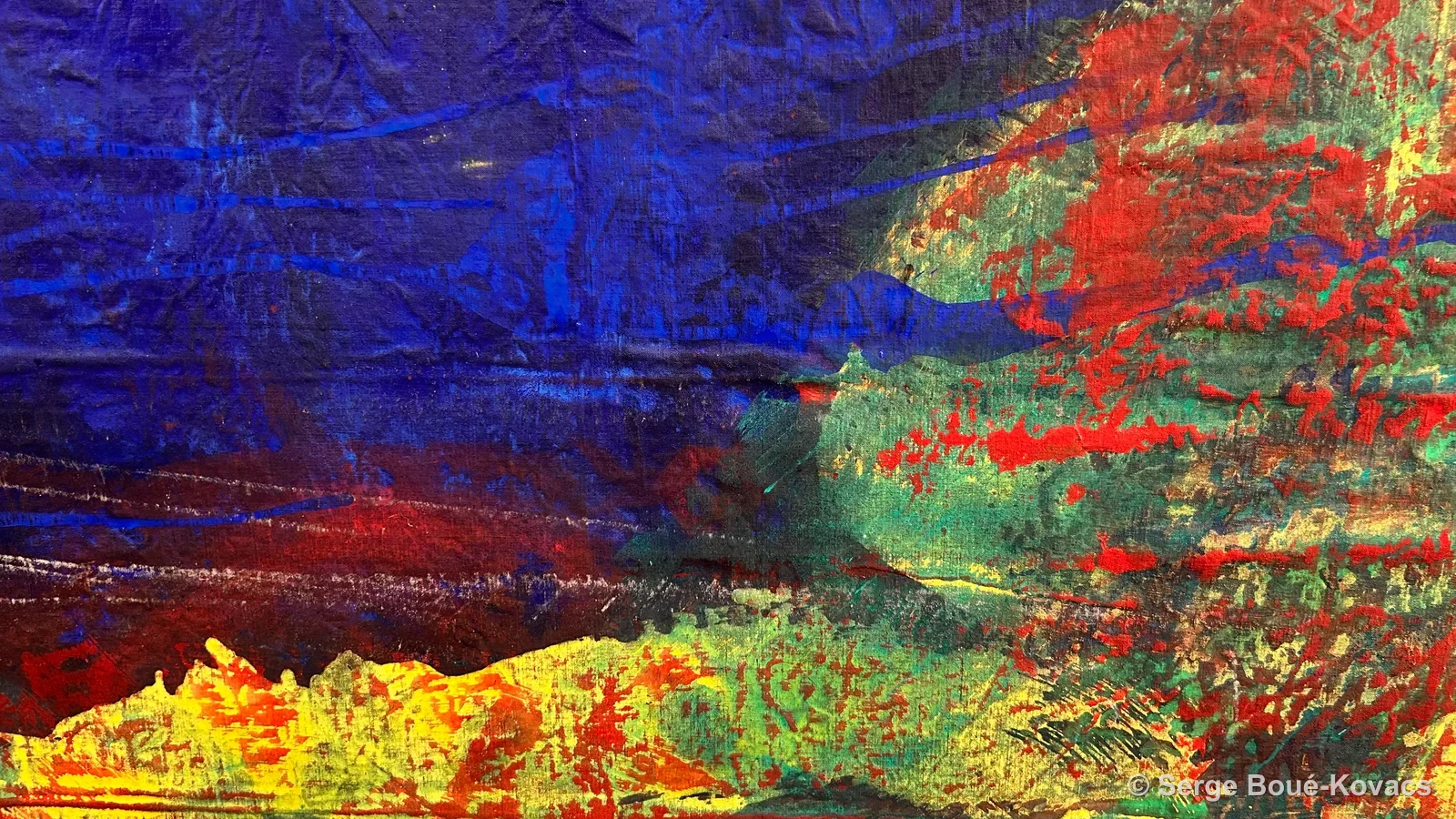 Horizon jaune et rouge — Peinture de Serge Boué-Kovacs