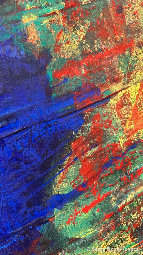 Diagonale bleue et rouge, 2026 — Peinture de Serge Boué-Kovacs