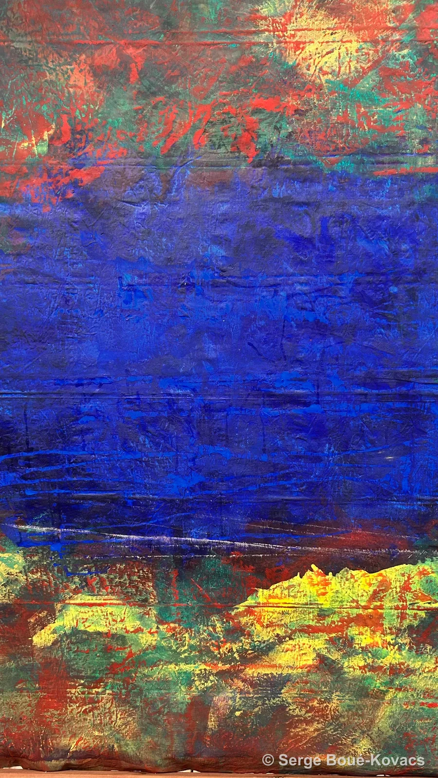 Bleu profond entre ocre et or — Peinture de Serge Boué-Kovacs