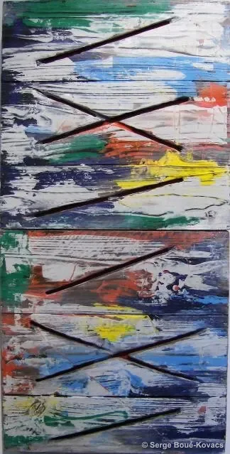 Fil rouge, 2009 — Peinture de Serge Boué-Kovacs