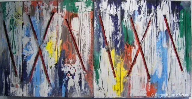 Fil rouge — Peinture de Serge Boué-Kovacs