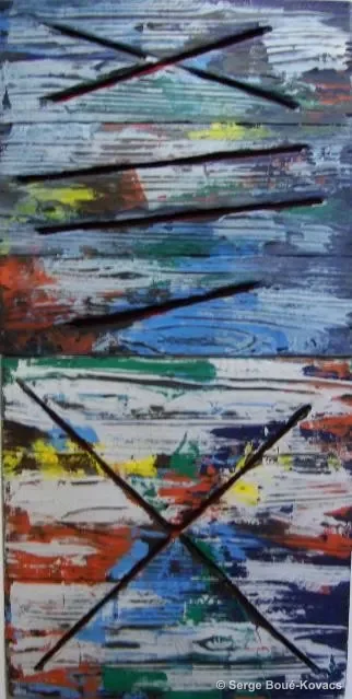 Fil rouge, 2009 — Peinture de Serge Boué-Kovacs