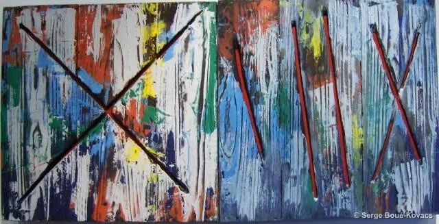 Fil rouge — Peinture de Serge Boué-Kovacs