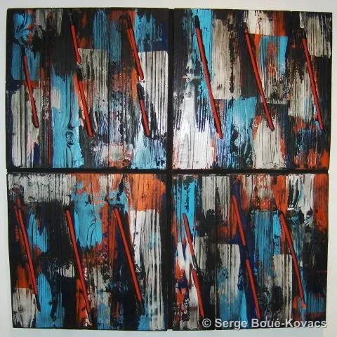 Fil rouge — Peinture de Serge Boué-Kovacs