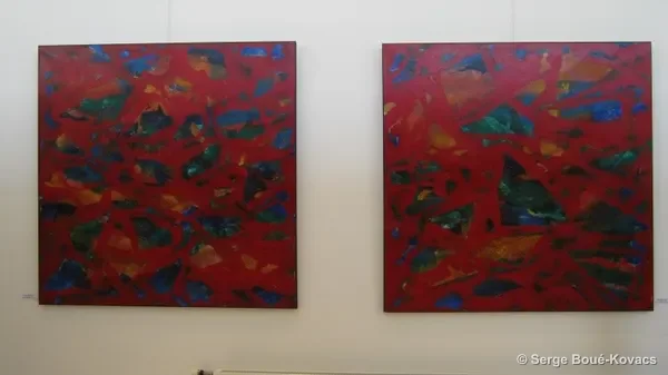 Deux toiles rouges — Peinture de Serge Boué-Kovacs