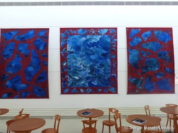 Trois toiles mer outremer — Peinture de Serge Boué-Kovacs