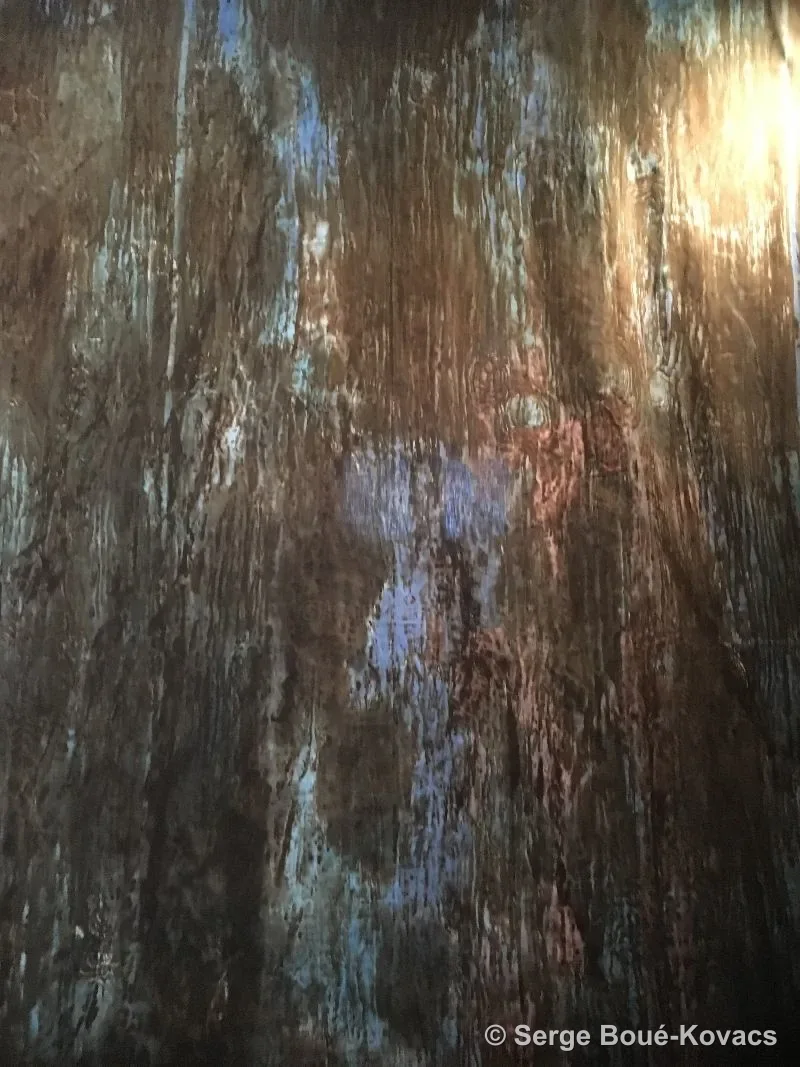 Bois patiné bleu et brun — Peinture de Serge Boué-Kovacs