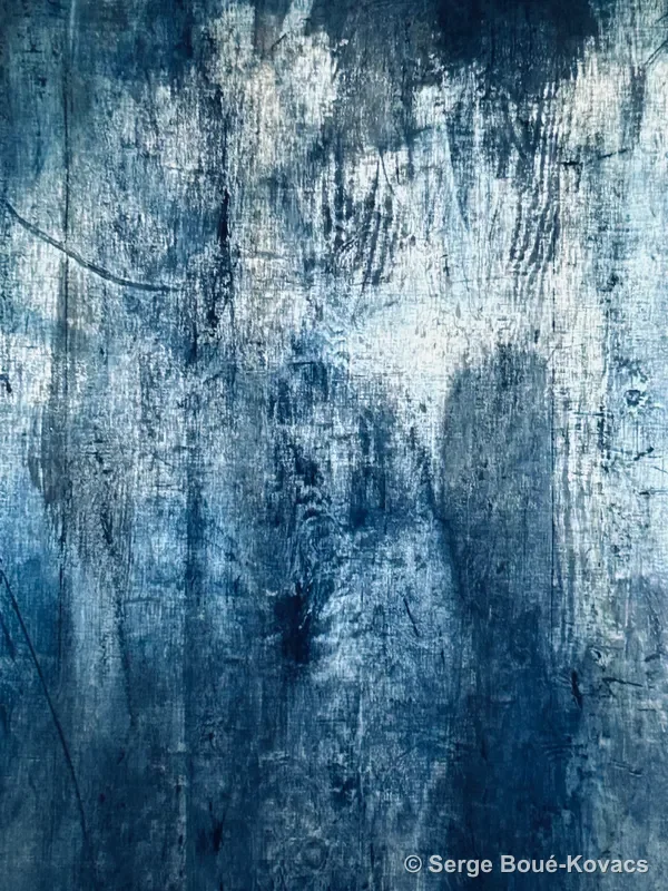 Bleu délavé, grand format — Peinture de Serge Boué-Kovacs